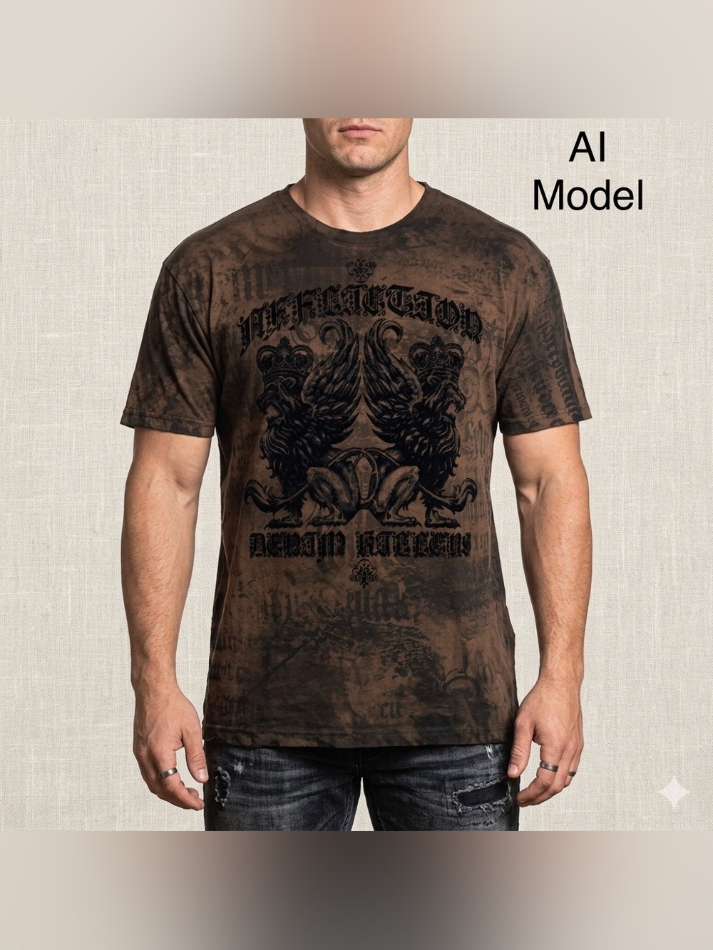 Vintage Affliction 2X-Large Graphic T-Shirt Made in USA Y2K Grunge‎ Velvet #620